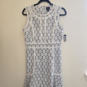 Worthington Sleeveless White Lace Midi Dress